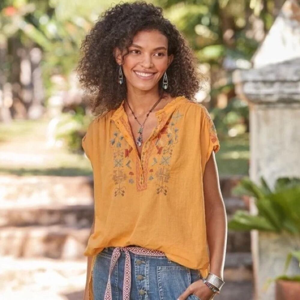 Johnny Was Haddie Embroidered Top